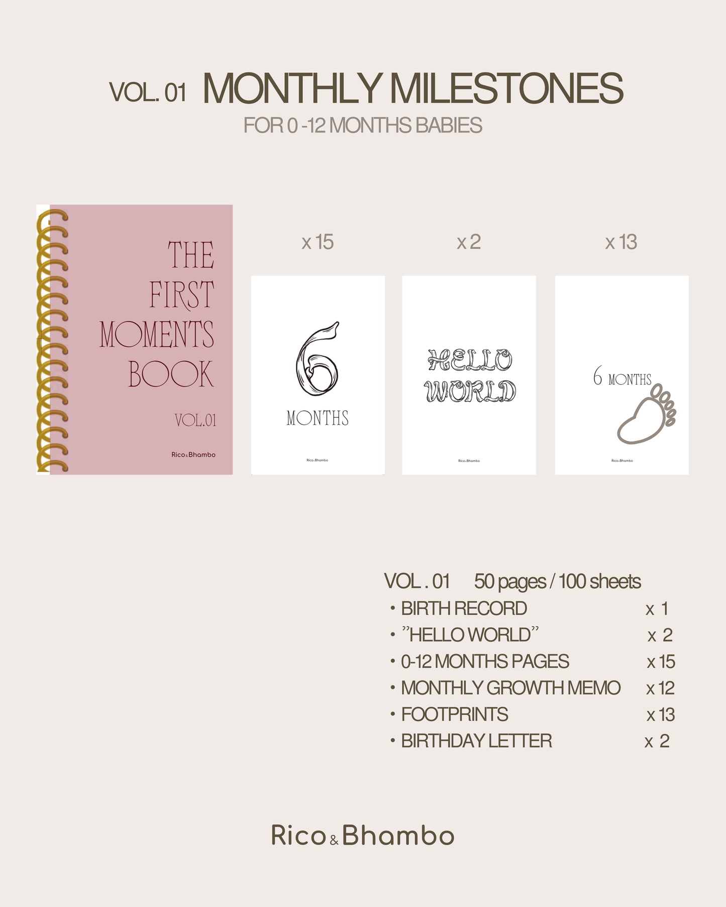 The First Moments Book Vol.01 - MONTHLY MILESTONES